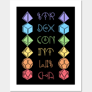 Character Abilities Dice Rainbow Posters and Art